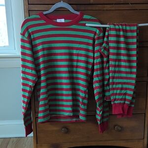 Striped Red and Green Pajamas